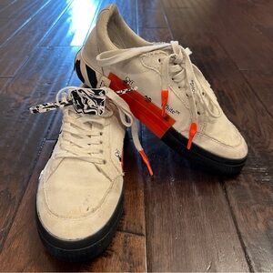 Authentic Off-White Cream and Black Arrow Sneakers